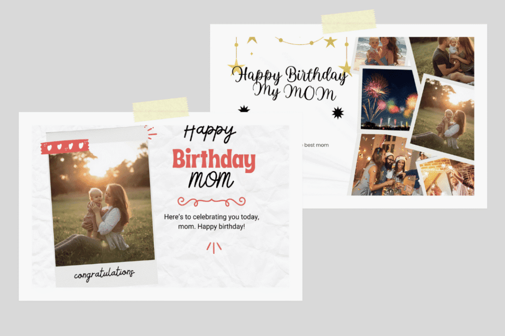 Heartfelt Happy Birthday Card for Mom – Fully Editable Canva Templates
